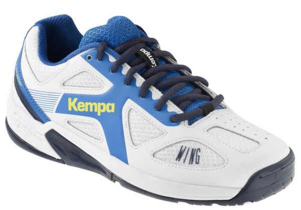 Kempa Wing Junior, white-fair/blue-navy, Gr. EU 36